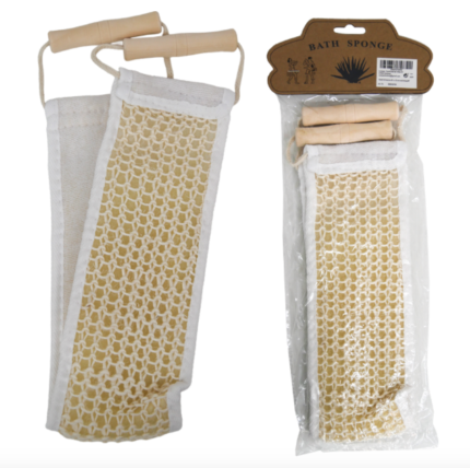 Мочалка из сизаля с деревянной ручкой