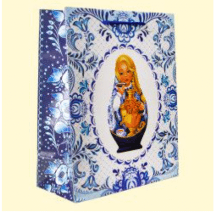 Geschenk tas "Matryoshka Gzhel"