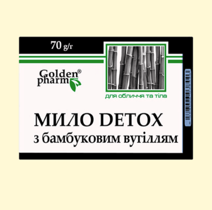 Detoxzeep met bamboehoutskool Golden Pharm