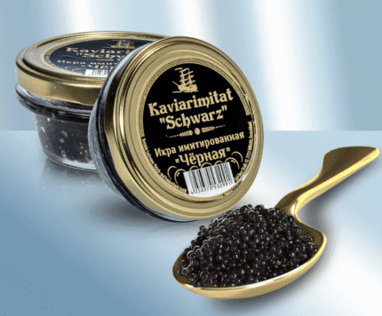 Imitatie zwarte kaviaar uit bruinalgenextract