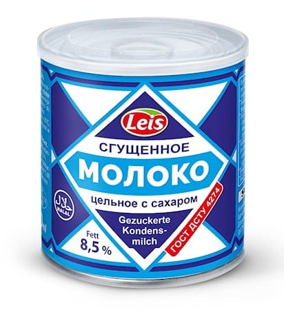 Gecondenseerde melk met suiker 8,5% / Молоко цельное сгущенное с сахаром 8,5%