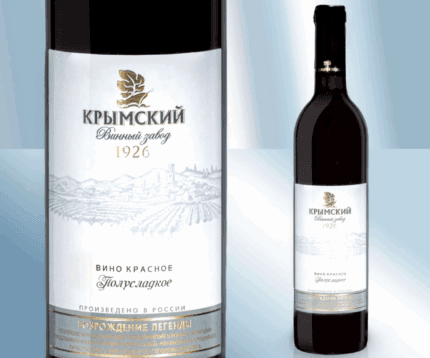 Wine Crimean, red, semi-sweet