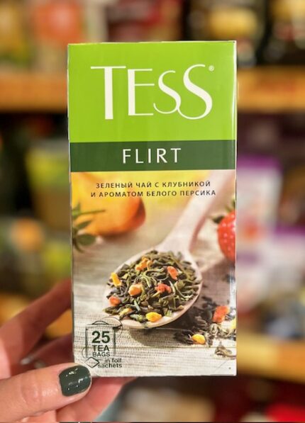 Tess Flirt Groene thee met witte perzik en aardbei