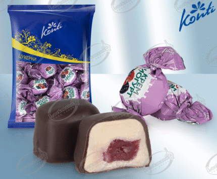 Snoepjes met roomyoghurt en wilde bessen smaak