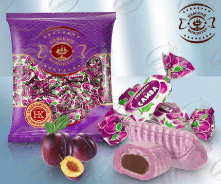 Karamel met fruitvulling, smaak "Pruim" 1kg