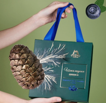 Taiga Territory Donkere Chocolade Dennenappel met Bosbessen Geschenkdoos