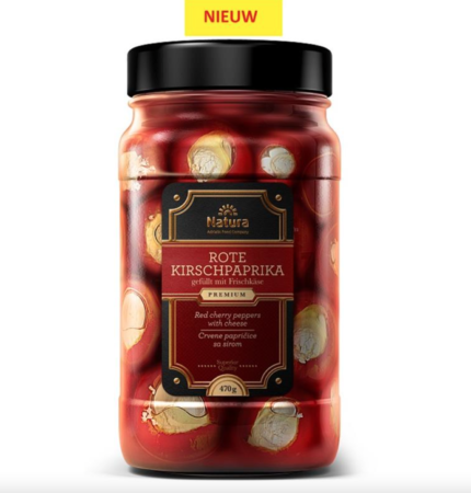 Natura rode kerspaprika met roomkaas