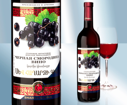 Вино черная смородина, полусладкое